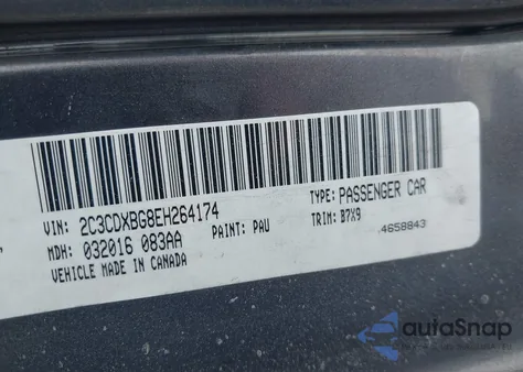 2014 Dodge Charger Se z USA, uszkodzony, nr VIN 2C3CDXBG8EH264174